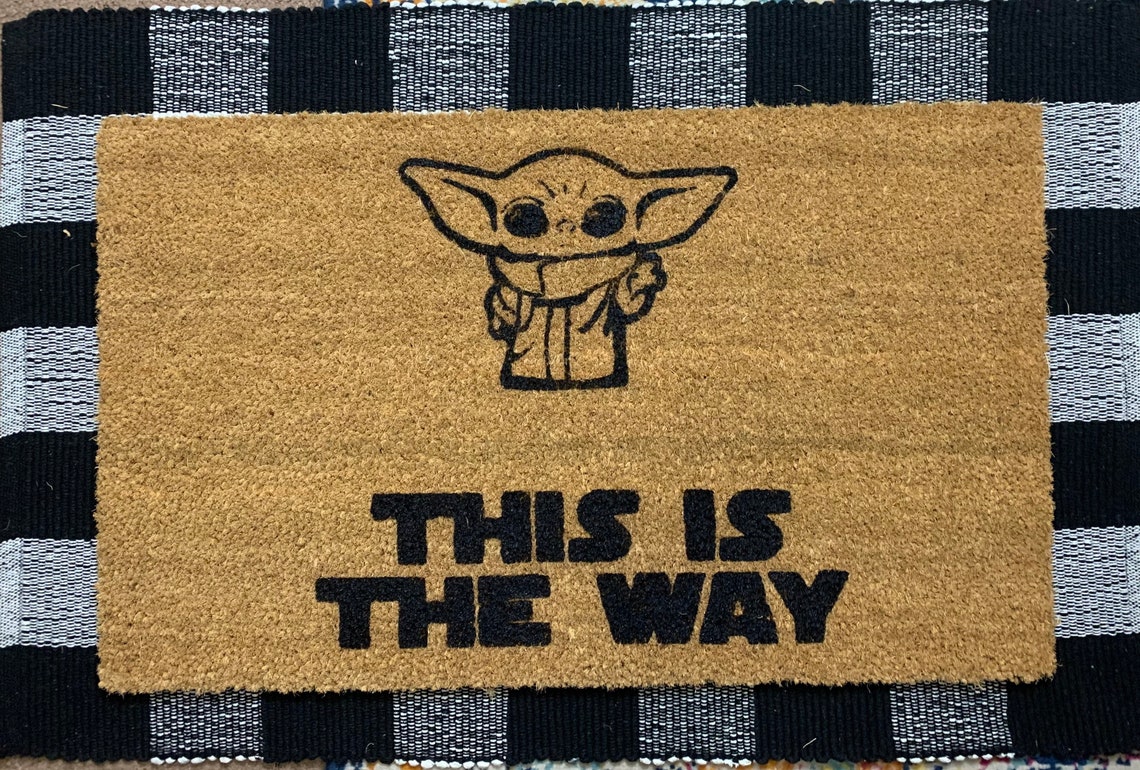 Baby Yoda Door mat Mandalorian Door matMando Home DecorStar Etsy