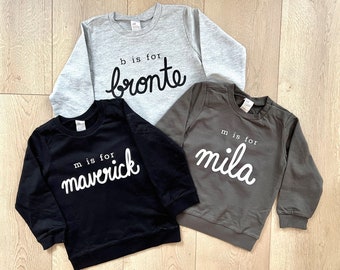 Personalized Organic Cotton Kids Crewneck Sweatshirts | Baby Sweater | Toddler Sweater | Custom Order | Made to Order | Customized Sweater |