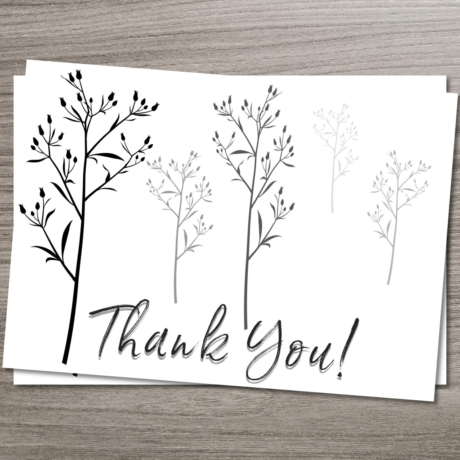 Printable Foldable Thank You Card INSTANT DOWNLOAD Tree - Etsy.de