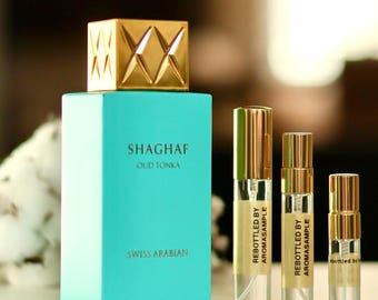 Shaghaf Oud Tonka Swiss Arabian Perfume SAMPLE 1ml 2ml 3ml 5 ml 10 ml | Middle Eastern Arab Samples | Vanilla Tonka Twist