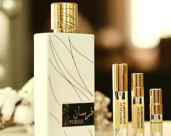 Muestra de perfume Fursan White Khadlaj / Aroma inspirado en coco, almendra y almizcle / vainilla en polvo