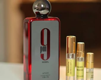 Afnan 9 PM REBEL Perfume Sample: Unisex Aromatic Fruity EDP
