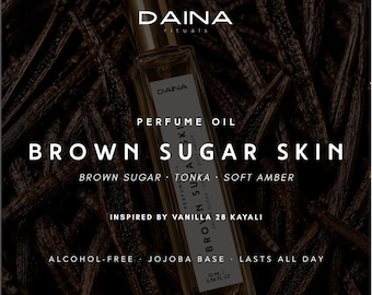 Brown Sugar Skin by DAINA · Vanilla Perfume Oil · Citrine Quartz Roller · Tonka Amber Musk