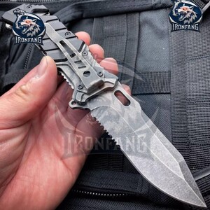 8" USMC Spring Assisted Open Pocket Knife Multifunction For Hunting Camping Gift for Men, Father, Husband - IronfangKnife