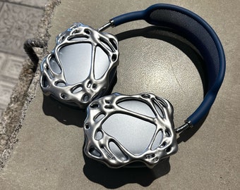 3D Printed AirPods Max &#39;Scorch&#39; Headphone Attachment: Matte Chrome Silver Finish, Mirror effect