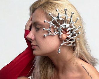 Shell Earring Set of 2, 3D Printed Halloween Accessory, No Piercing Ear Cuff, Gothic Elf Ear, Red Cyber Accessory - Cosplay & Festival