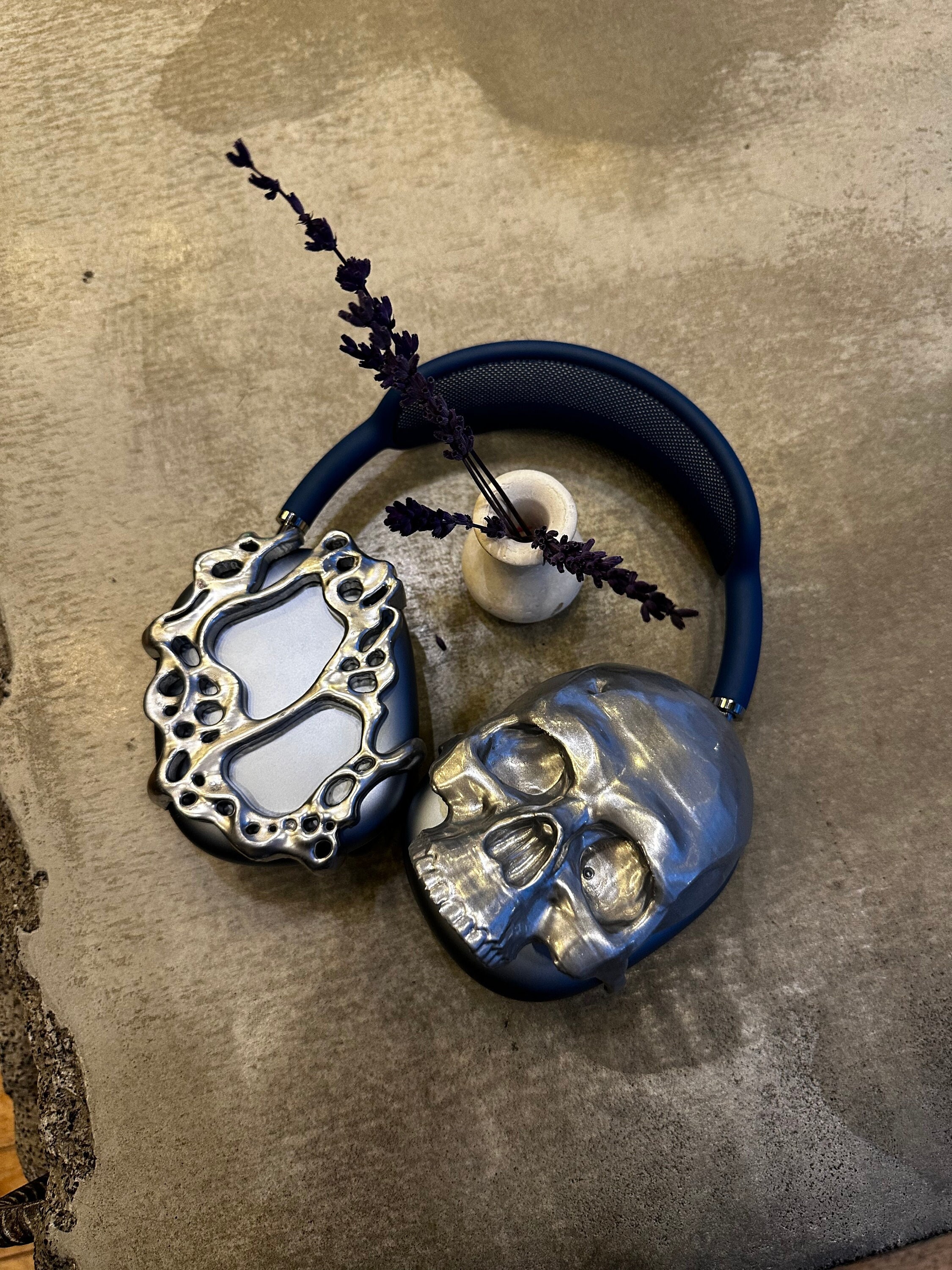 Air pods max カバー　スカル　ドクロ　スケルトン　シルバー Air pods max カバー スカル ドクロ スケルトン シルバー Air