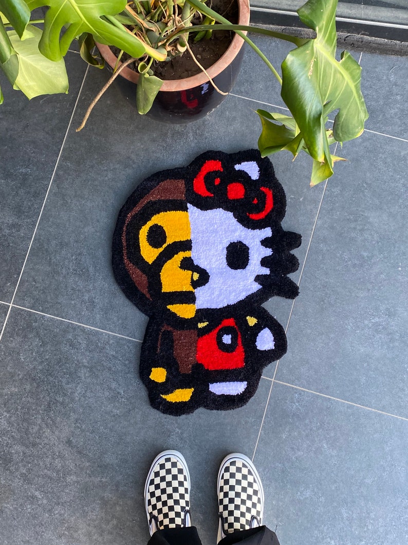 Hello Kitty Baby Milo Bape Fluffy Tufted Rug / 100 Handmade Etsy