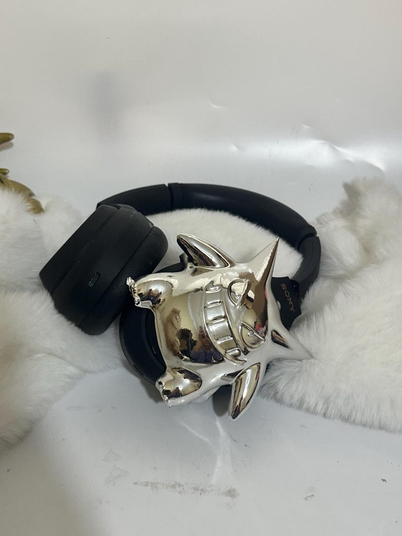 3D Printed Cartoon SONY WH-1000 XM4 / SONY Cover, Headset Case, Headphone Attachment, Shinny Chrome Purple Silver (Chrome)