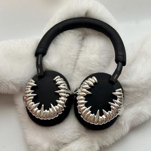 Sony WH-1000XM5 Tiger Teeth Headset Attachment / Sony XM5 Case Cover / 3D Print Chrome Gold Silver / Headphones Case / Sonny Accessories