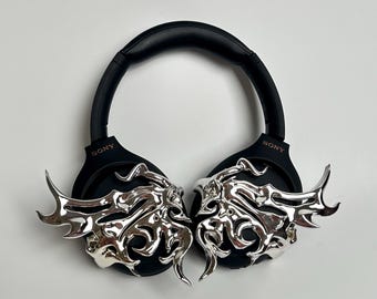 Butterfly Wings - Sony WH-1000XM4 Headphone Case : 3D Printed Attachment, Gamer Headset Gift, New black SONY XM4 Cover