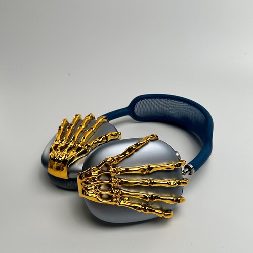 3D Printed 'skeleton Hand' Airpods Max Attachment - Glossy Chrome