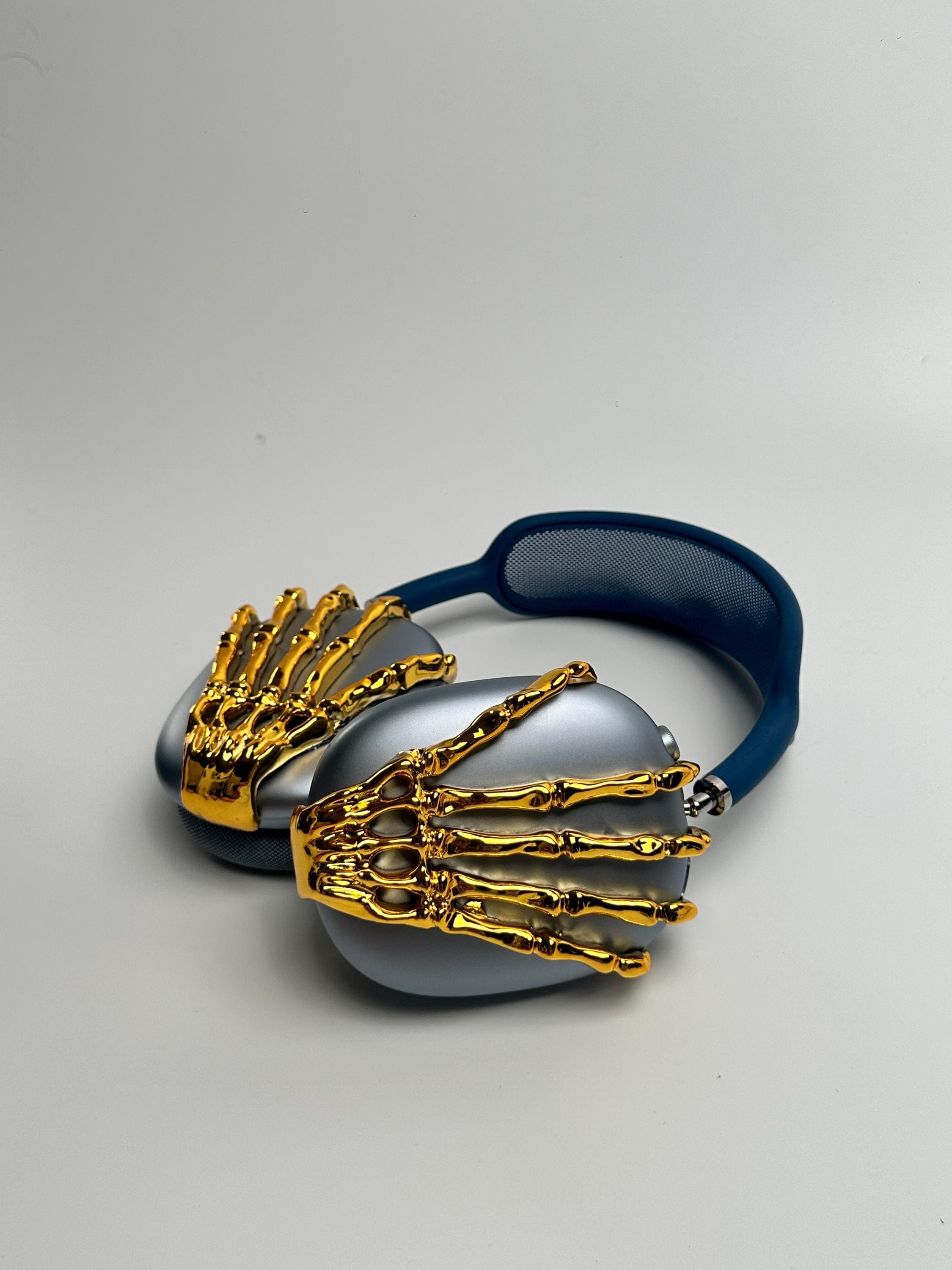 3D Printed 'skeleton Hand' Airpods Max Attachment - Glossy Chrome