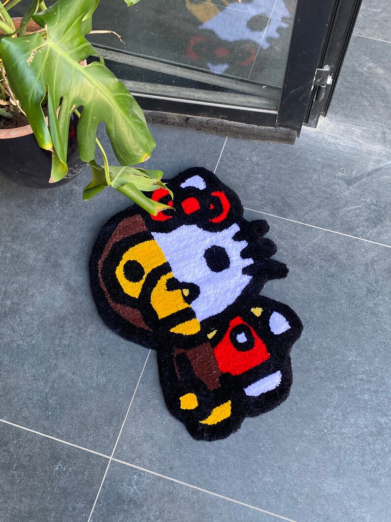 Hello Kitty Baby Milo Bape Fluffy Tufted Rug / 100 Handmade Etsy