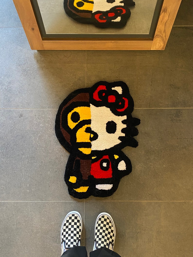 Hello Kitty Baby Milo Bape Fluffy Tufted Rug / 100 Handmade Etsy