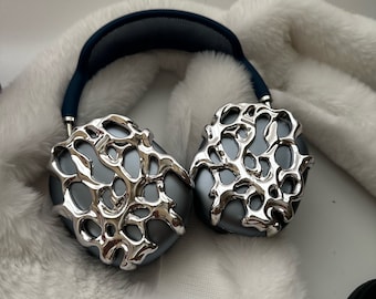 Etui na słuchawki AirPods Max „Portal”: akcesoria drukowane w 3D, matowe chromowane wykończenie, zestaw słuchawkowy dla graczy
