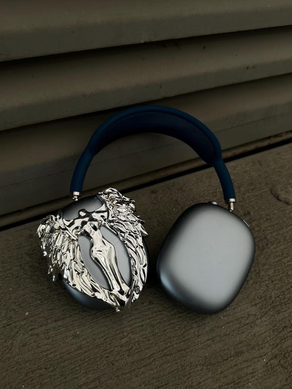 Airpods Max 'angel Wings' : 3D Print Headphones Attachment, Silver