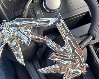Sony WH-1000XM5 Cyberpunk Wings: 3D Printed Headphone Attachment, Robotic Effect, Chrome Silver Finish