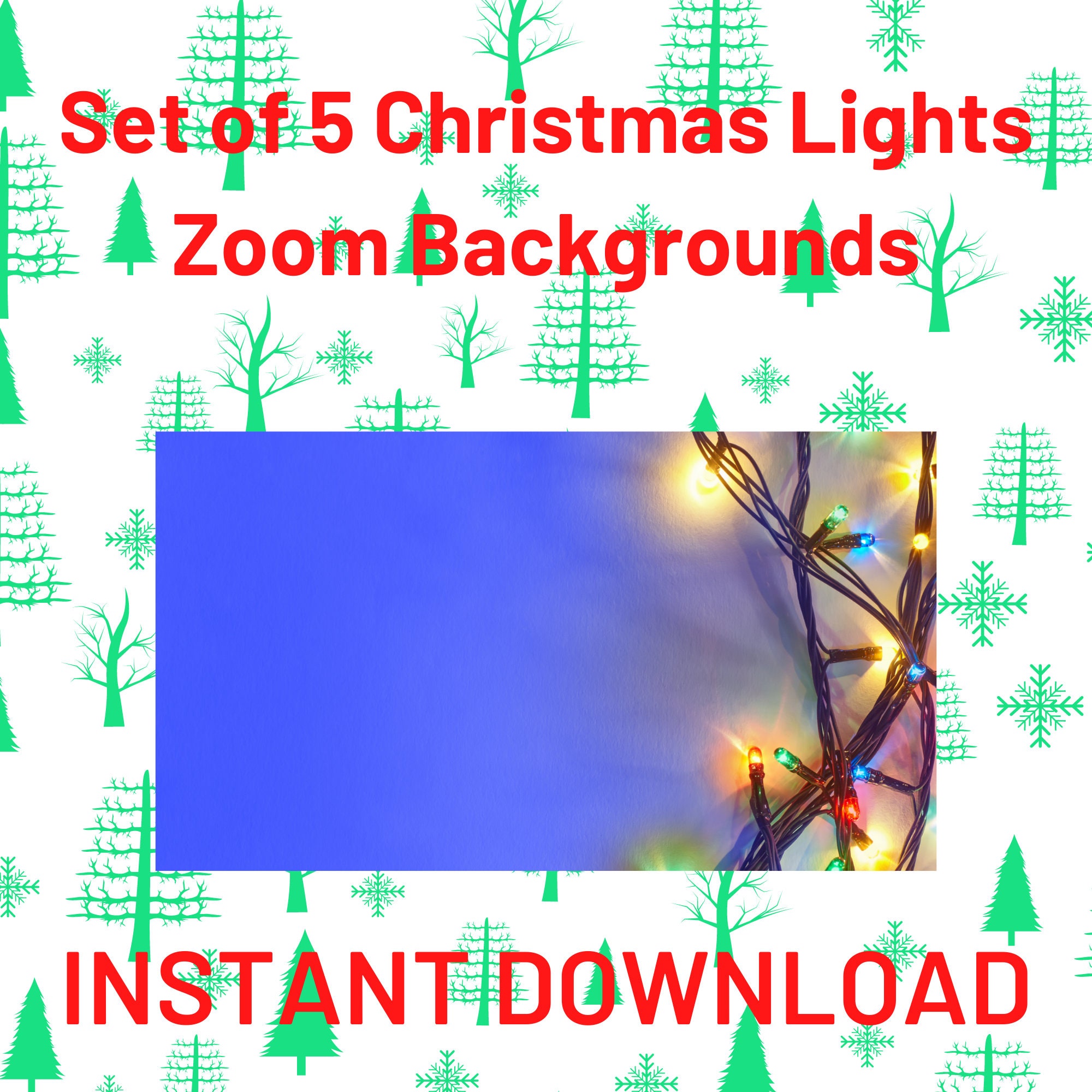 Christmas Lights Zoom Digital Virtual Backgrounds-Perfect for | Etsy