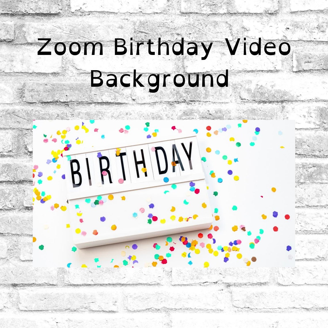 Birthday Confetti Zoom Background Video for Zoom Virtual Etsy