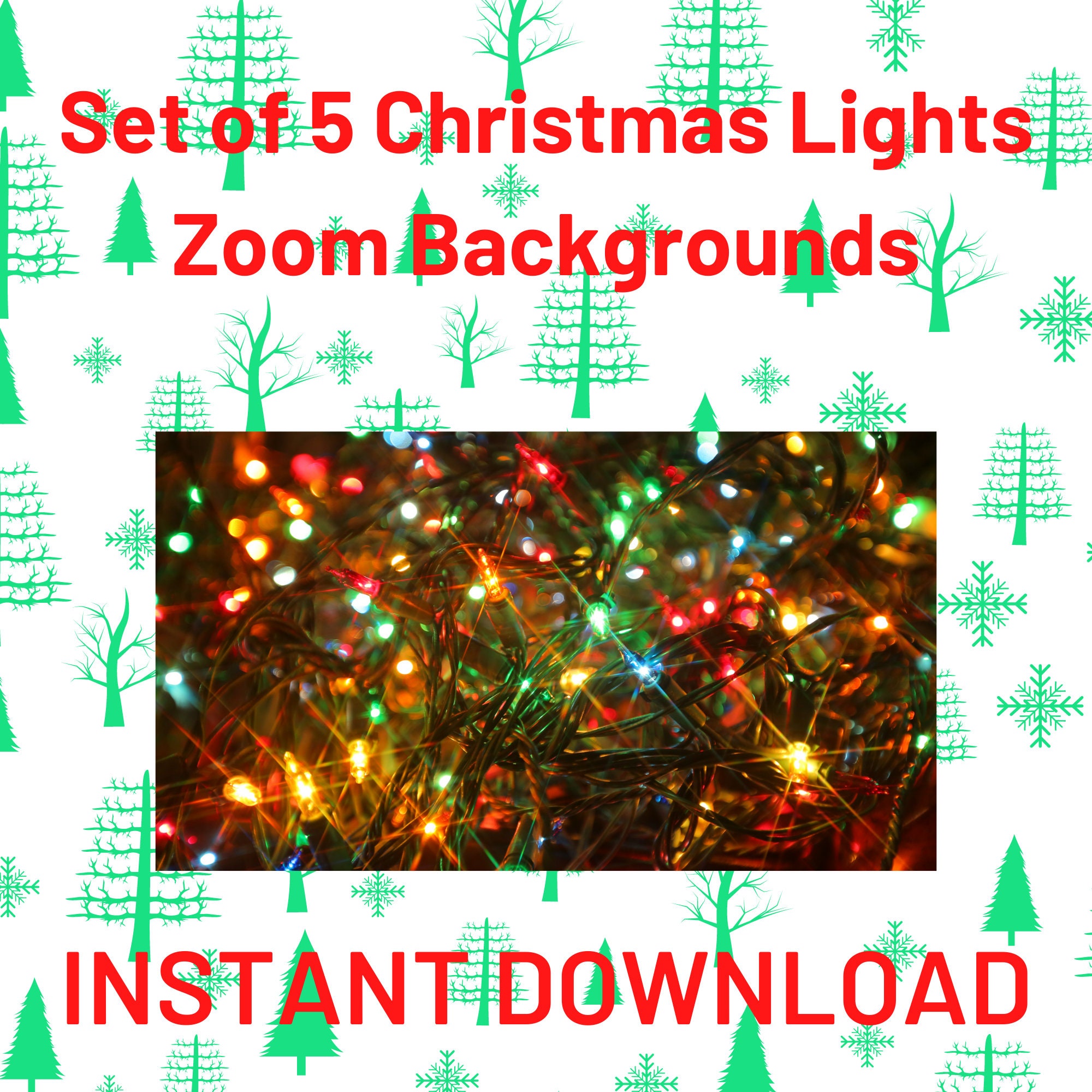 Christmas Lights Zoom Digital Virtual Backgrounds-Perfect for | Etsy