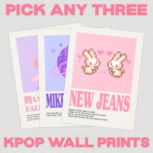 Pick Three Combo KPOP Wall Prints — aesthetic kpop decor