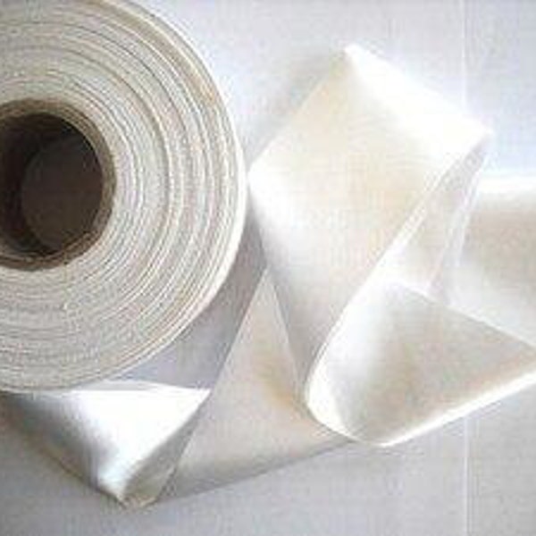 2" White Satin Blanket Binding 25 YD Bulk Roll