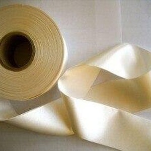 2" Ivory Satin Blanket Binding 25 YD Bulk Roll