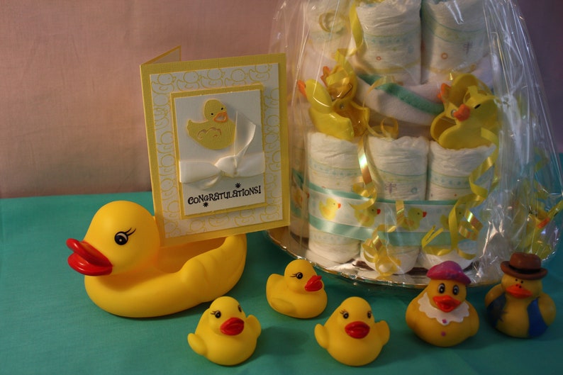3D Neutral Baby Yellow Duck Card