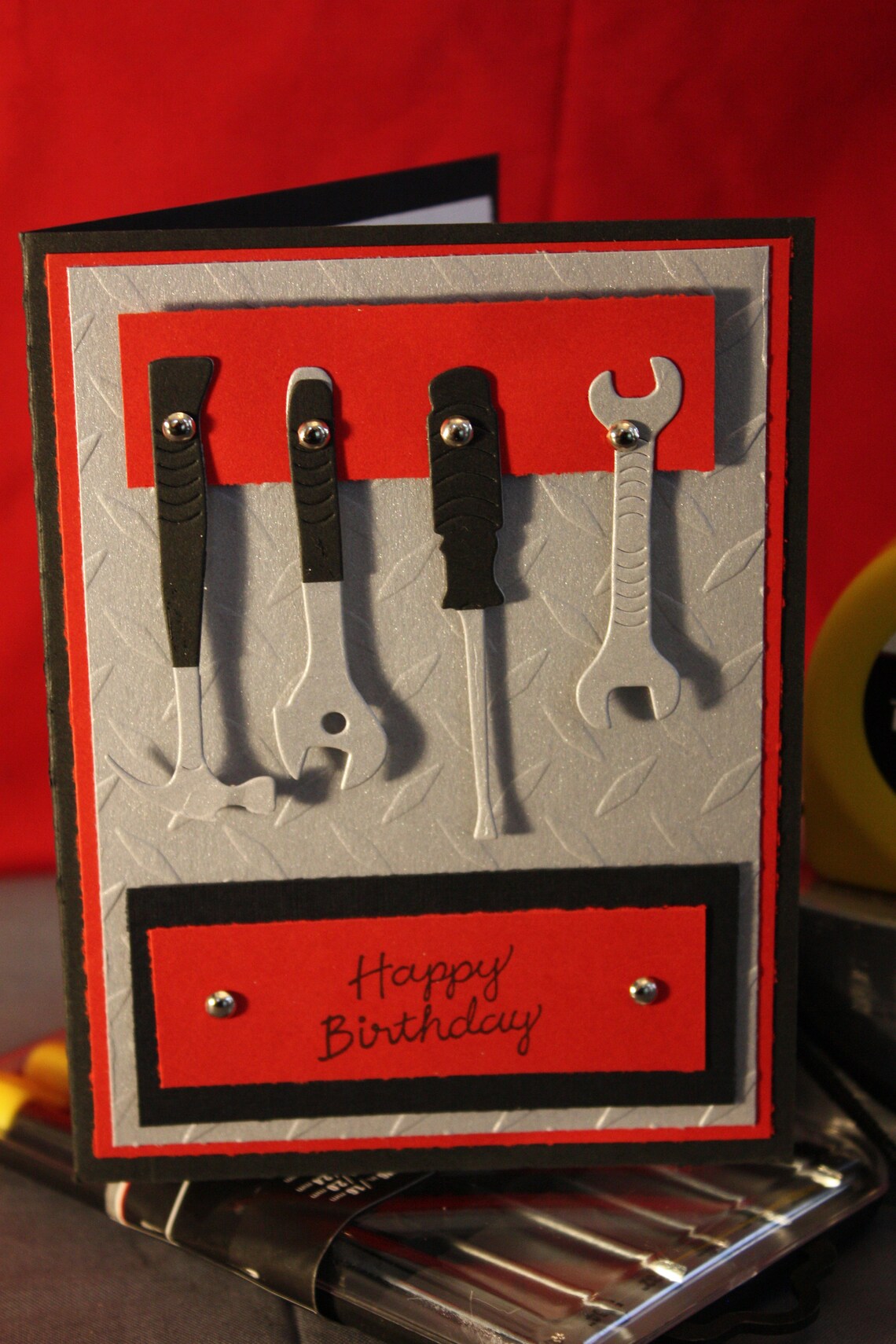 3D Happy Birthday Hanging Tools Card - Etsy