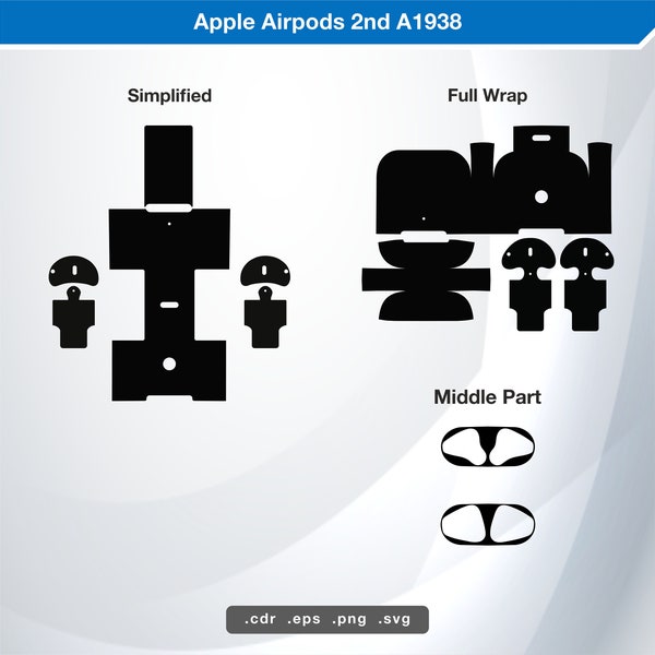 Modèle de skin numérique Apple Airpods 2 A1938 SVG