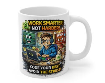 Programmierer Becher, Work Smarter Coding Kaffeetasse, Programmierer Geschenk
