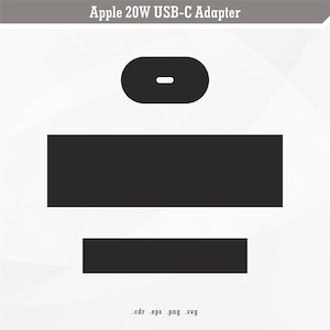 Apple 20W USB-C Power Adapter A2347 | SVG Digital Skin Template