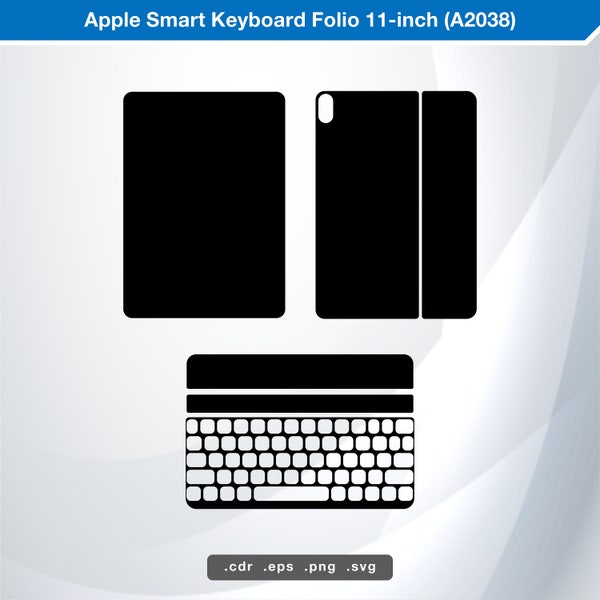 Apple Smart Keyboard Folio 11inch A2038 SVG Digital Skin Template