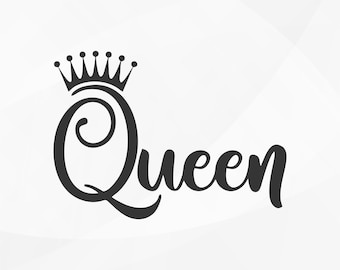 Königin Text SVG | Digitales Design für Shirt, Becher oder Tragetasche