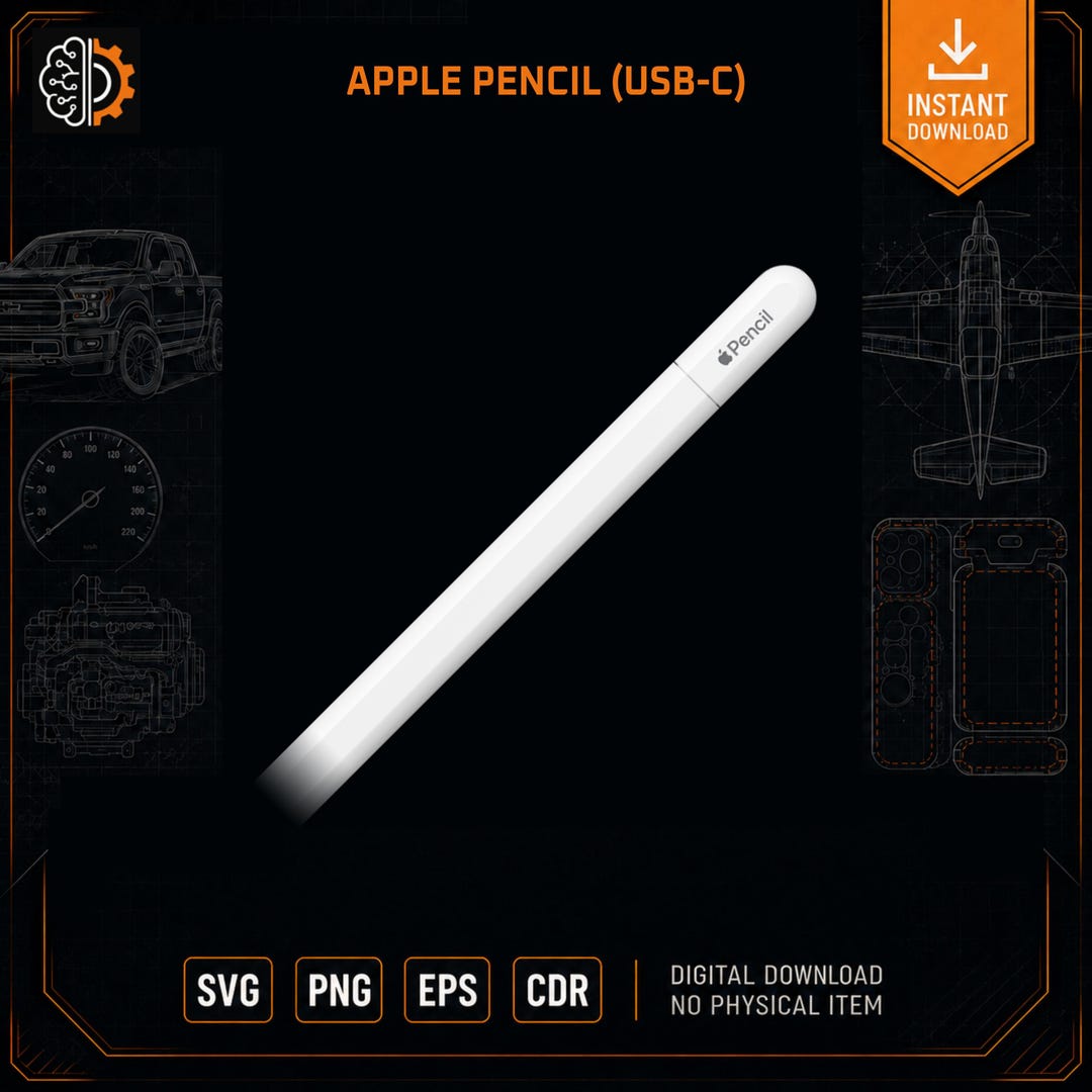 Apple Pencil USB-C | SVG Digital Skin Template - Etsy