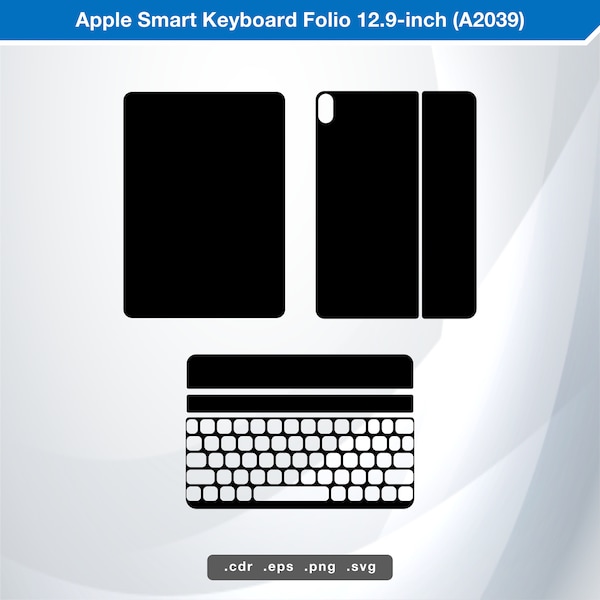 Apple Smart Keyboard Folio 12.9inch A2039 SVG Digital Skin Template
