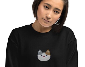 Embroidered cat unisex sweatshirt