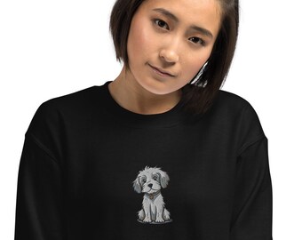 Embroidered dog unisex sweatshirt