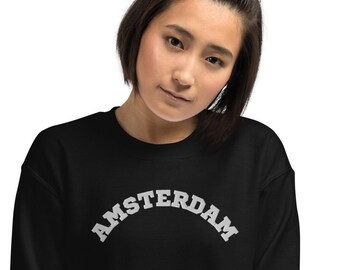 Embroidered Amsterdam unisex sweatshirt