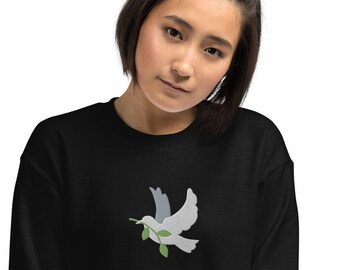 Embroidered dove unisex sweatshirt