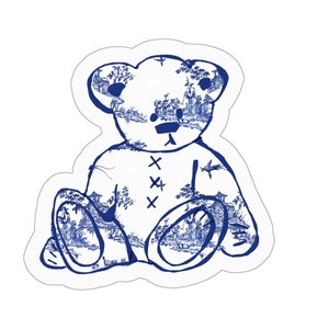 Toile teddybeer Kiss Cut-stickers - 3 "x 3"