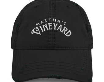 Embroidered Martha's Vineyard distressed baseball hat