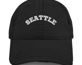 Embroidered Seattle distressed baseball hat