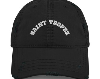 Embroidered Saint Tropez distressed baseball hat
