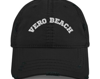 Embroidered Vero Beach distressed baseball hat