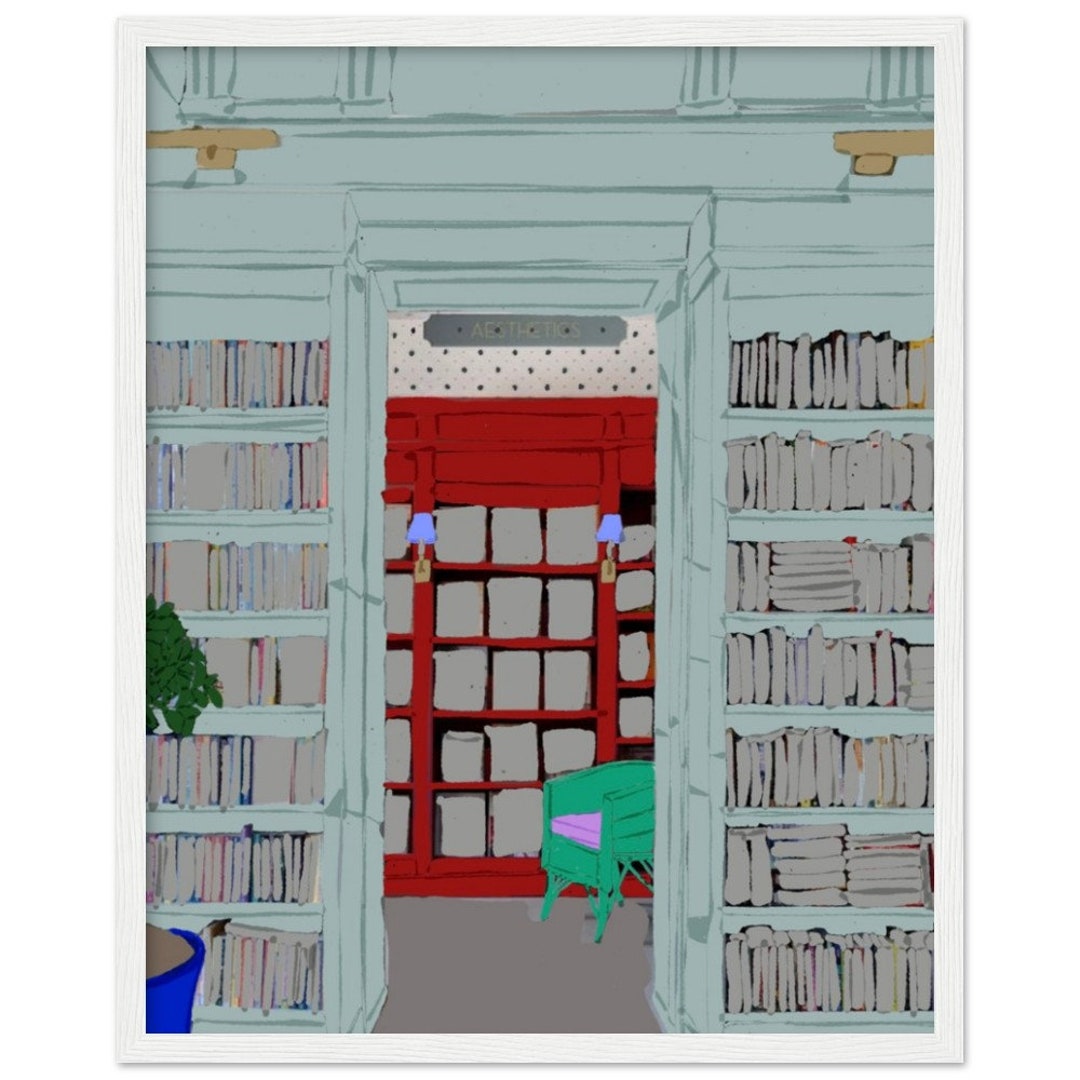 Library Premium Matte Paper Wooden Framed Poster 40x50 Cm / 16x20 ...