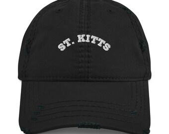 Embroidered St. Kitts distressed baseball hat