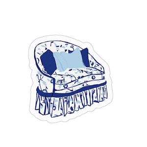 Blauwe Loveseat Kiss Cut-stickers - 3 "x 3"