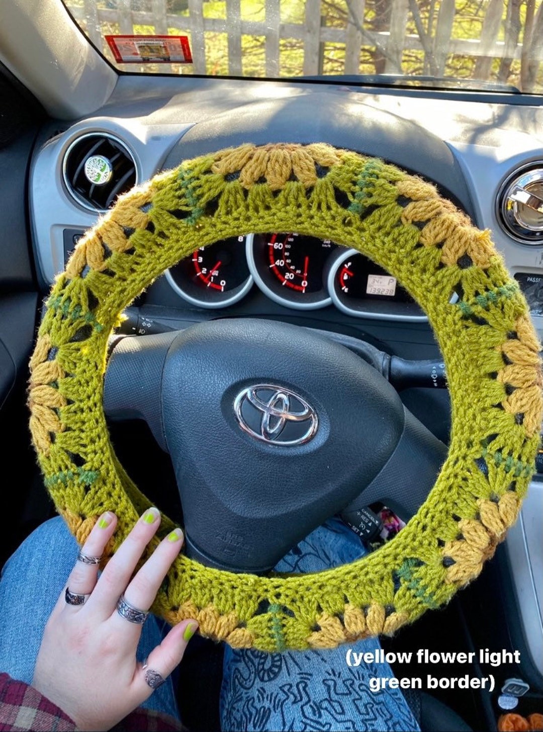 Crochet Daisy Steering Wheel Cover Etsy